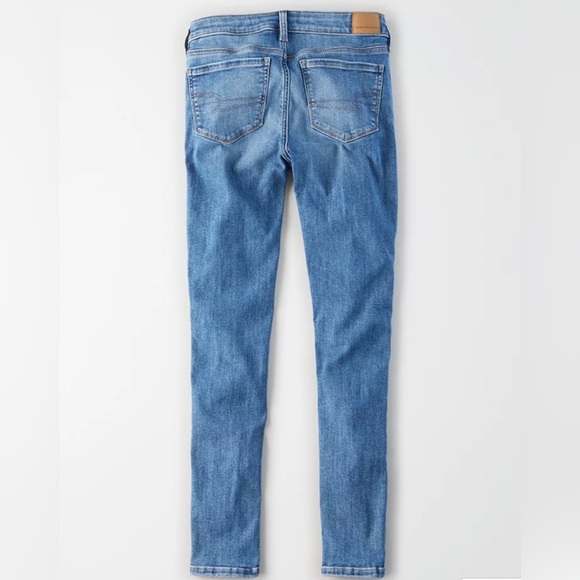 AMERICAN EAGLE SHORT LOW RIDE NEXT LEVEL STRETCH BRILL BLUE JEGGINGS - 0, 25W - Picture 4 of 7